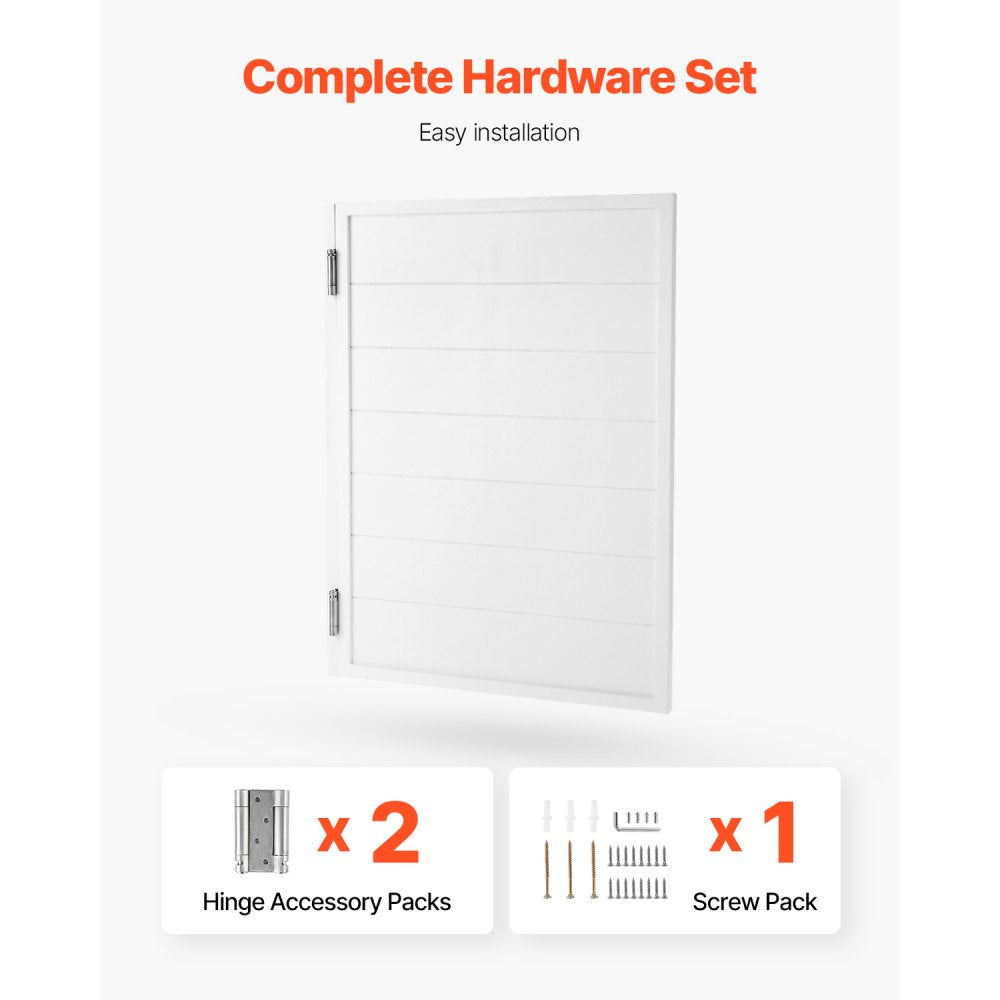 VEVOR Saloon Doors, 32"W x 42" H Single Swinging Cafe Interior Doors, Square Design Premium Pine Wood, with Hinges & Hardware Kit, Easy to Install, for Hallway Kitchen Bar Pub Entrance, White