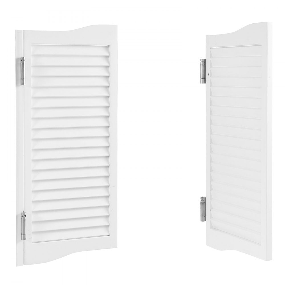 VEVOR Double Saloon Doors, 32"W x 36" H Arched Top Interior Swinging Cafe Doors, Premium Pine Wood, with Hinges & Hardware Kit, Easy to Install, for Hallway Kitchen Bar Pub Entrance, White