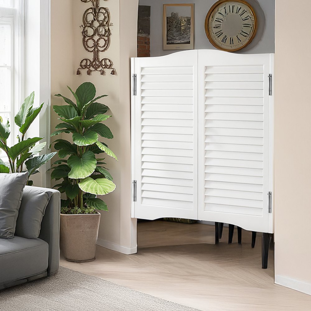 VEVOR Double Saloon Doors, 36"W x 36" H Arched Top Interior Swinging Cafe Doors, Premium Pine Wood, with Hinges & Hardware Kit, Easy to Install, for Hallway Kitchen Bar Pub Entrance, White