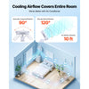 VEVOR 8.5 in Wall Mount Fan, Oscillating Hanging Fan with Remote Control, 10 ft Powerful Airflow, DC Motor, 4 Speeds & Timer, Auto 90° Horizontal & Manual Vertical Tilt, Ideal for Home, Office, RV