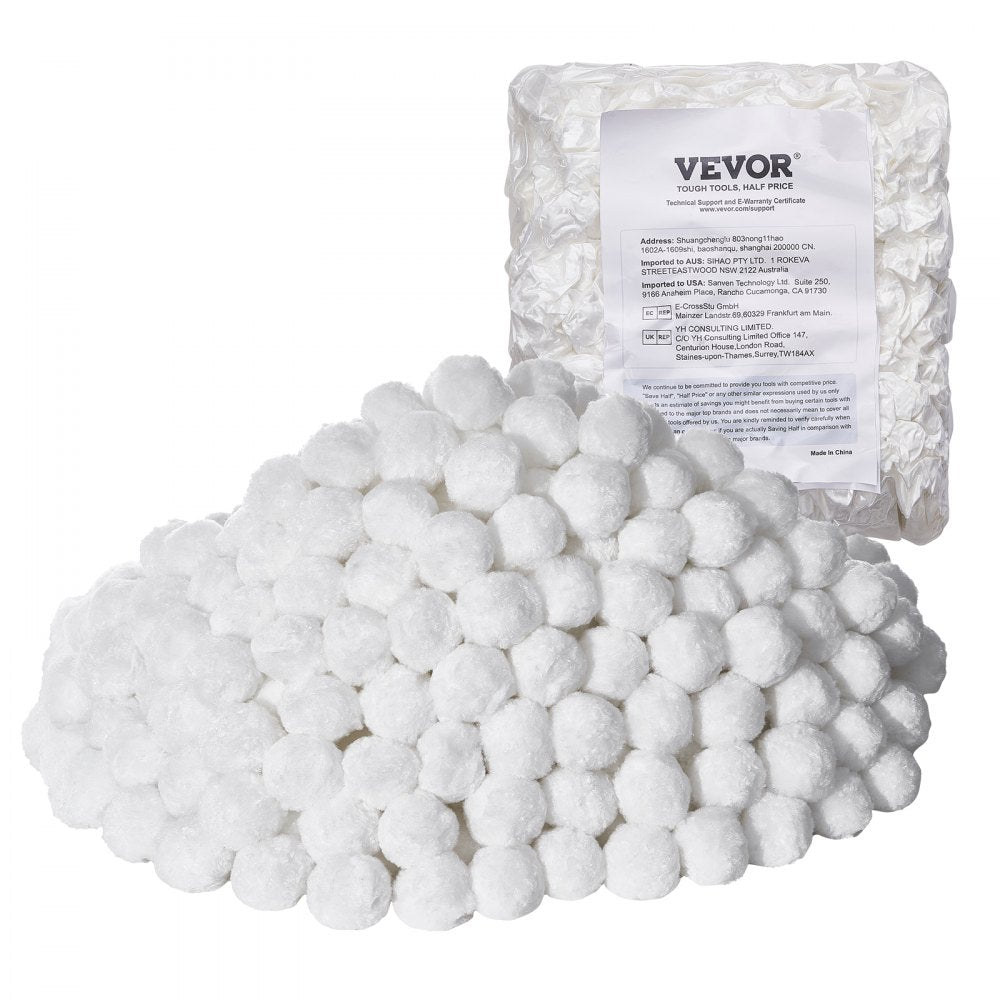 VEVOR Pool Filter Balls for Sand Filter, 4.6 lbs, Filter Balls Replace Pool Filter Sand, Reusable Polyester Fiber Filter Media Balls with Wash Bag, for Swimming Pool Above Ground Pool Aquarium Tank