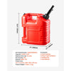 VEVOR Fuel Container, 2.5 Gallon, Gas Tank with Spout & Clear Scale, 15 L/min Max Flow Rate, Secure & Leak-proof, Portable Flat Fluid Container for Most Cars Motorcycle ATV UTV, Red, 1 Pack