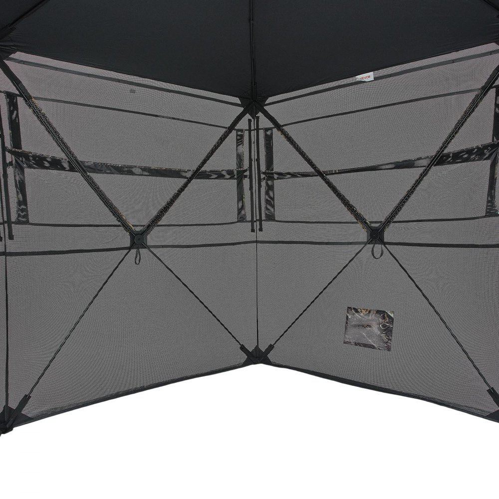 VEVOR Hunting Blind, 6-7 Person, 288 Degree 5 Side See-Through Ground Blinds with Carrying Bag, Portable Camouflage Tent, Durable Concealed Shelter with Silent Zipper Door and Window, for Turkey Deer
