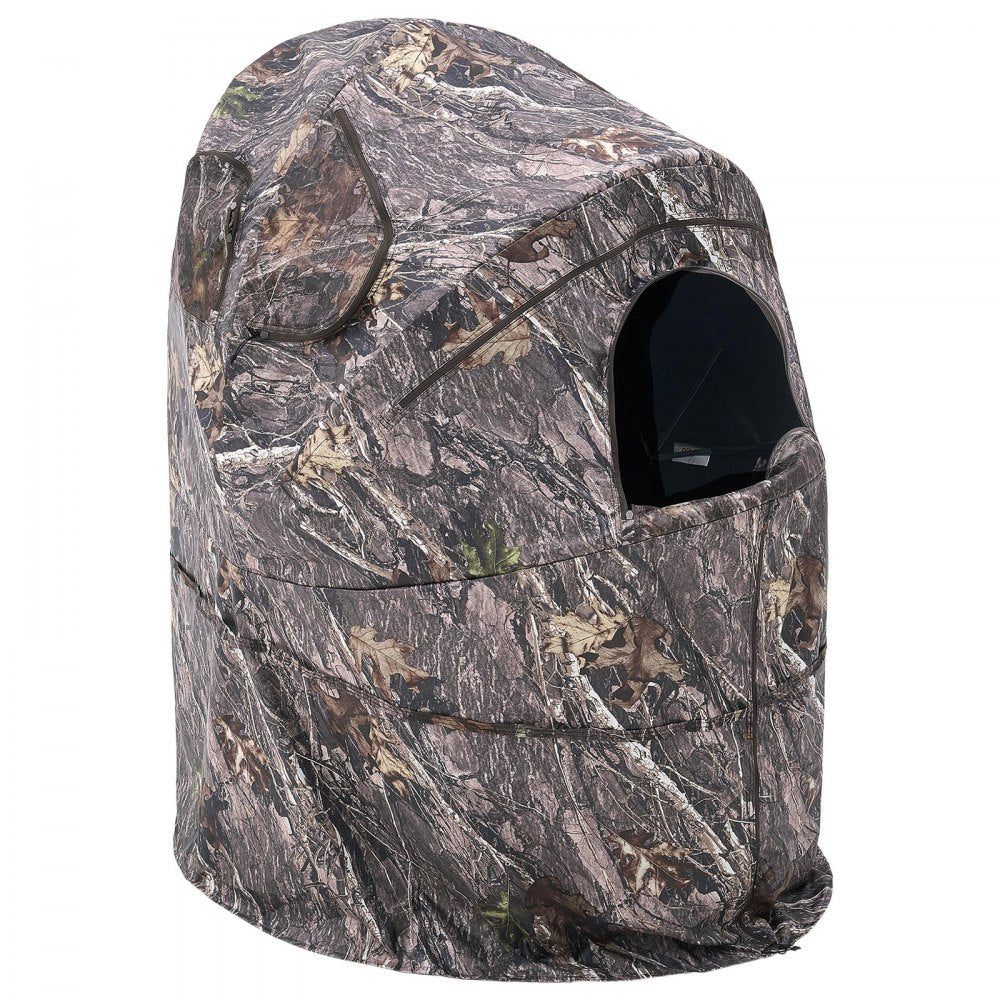 VEVOR Hunting Blind, Single Person Ground Blinds with Carrying Bag, Portable Camouflage Tent, Reinforced Durable Concealed Shelter with Silent Zipper Door and Window, for Turkey and Deer