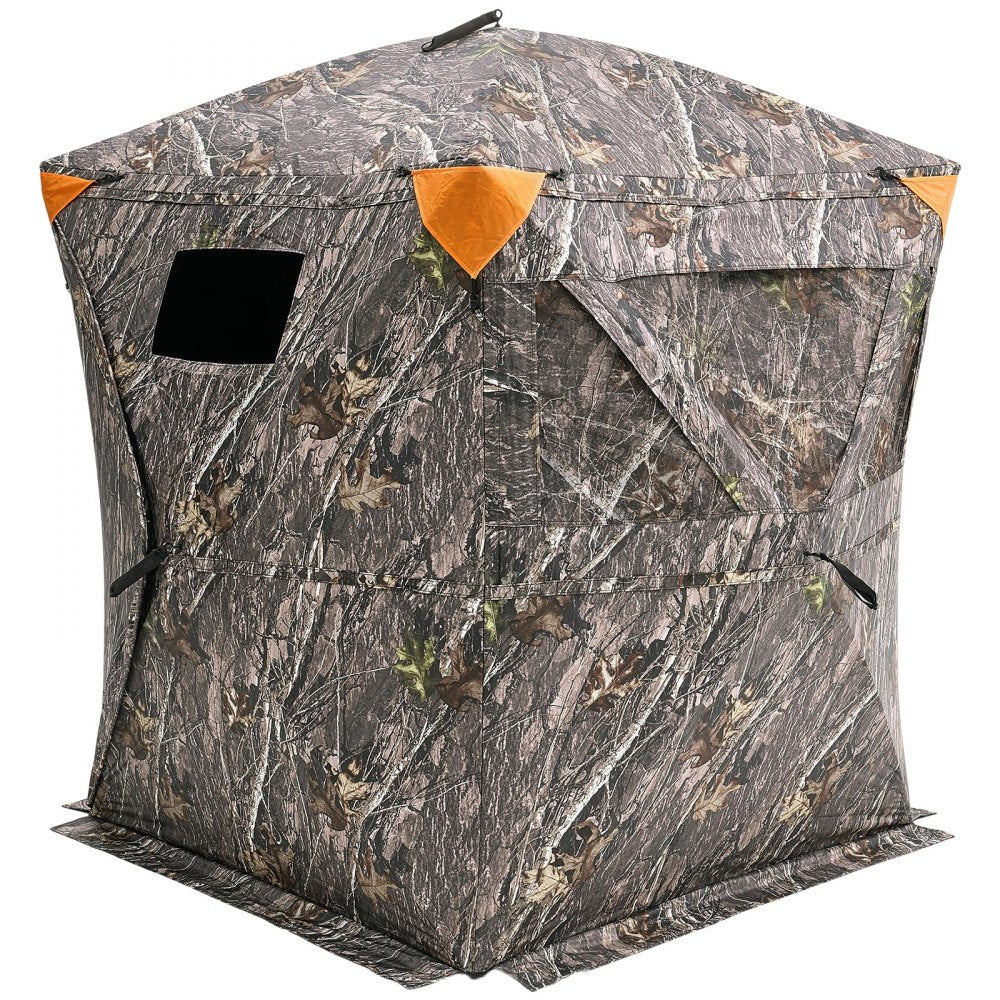 VEVOR Hunting Blind, 270° Ground Blind, 1-2 Person Pop Up Deer Blind for Hunting with Carrying Bag, Portable Resilient Hunting Tent, 3 Horizontal Windows for Turkey and Deer Hunting