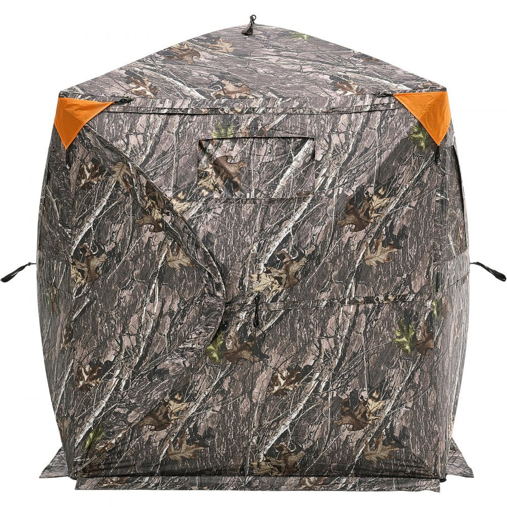 VEVOR Hunting Blind, 270° Ground Blind, 1-2 Person Pop Up Deer Blind for Hunting with Carrying Bag, Portable Resilient Hunting Tent, 3 Horizontal Windows for Turkey and Deer Hunting