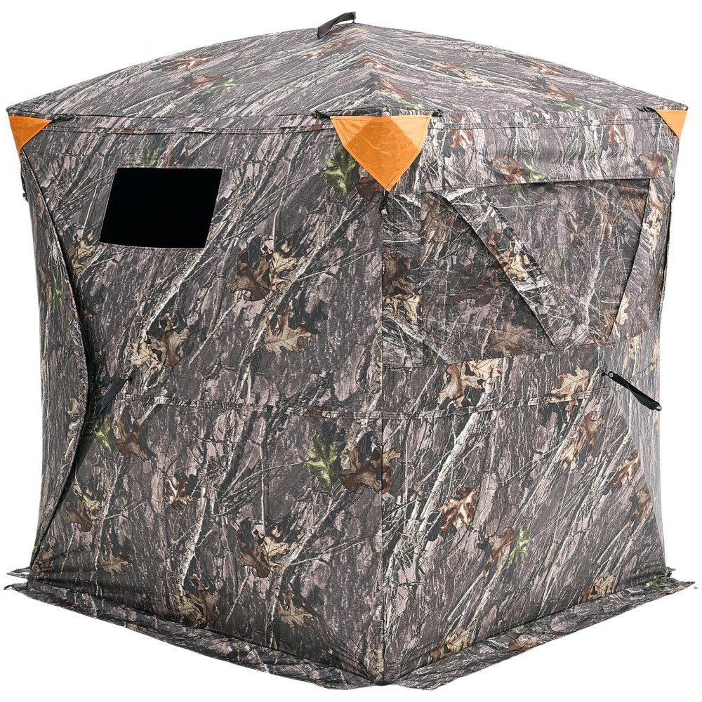 VEVOR Hunting Blind, 270° Ground Blind, 2-3 Person Pop Up Deer Blind for Hunting with Carrying Bag, Portable Resilient Hunting Tent, 3 Horizontal Windows for Turkey and Deer Hunting