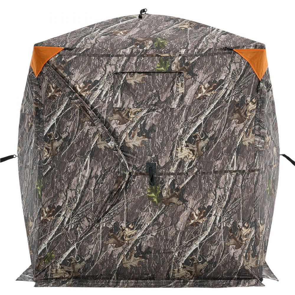 VEVOR Hunting Blind, 270° See Through Ground Blind, 1-2 Person Pop Up Deer Blind for Hunting with Carrying Bag, Portable Resilient Hunting Tent, One-Way See-Through Mesh for Turkey and Deer Hunting