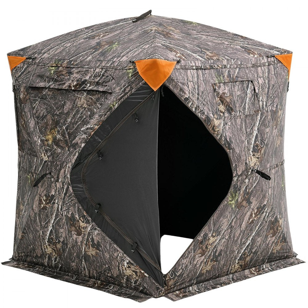 VEVOR Hunting Blind, 270° See Through Ground Blind, 2-3 Person Pop Up Deer Blind for Hunting with Carrying Bag, Portable Resilient Hunting Tent, One-Way See-Through Mesh for Turkey and Deer Hunting