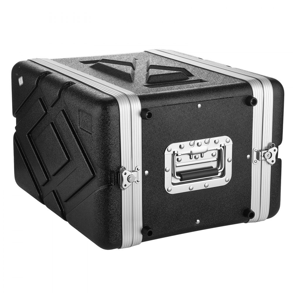 VEVOR 6U Rack Case, 14 in Depth, Server Rack Cabinet Shallow with ABS Construction, Recessed Twist Latches, Detachable Front & Back Cover, Easy Installation, for Amplifier, 11.4 in Internal Depth