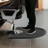 VEVOR Salon Mat for Hair Stylist, 3 x 4 FT Semi-circle Salon Chair Mat, 1/2-inch Thickened Anti Fatigue Barber Shop Floor Mat with Round Cut Out, Easy-to-Clean PVC Surface & Anti-Trip Beveled Edges