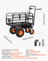 VEVOR Electric Utility Cart, 36V 432Wh Battery Powered Electric Wagon, 500W Power Wheelbarrow with Brake, 660 lbs Load Heavy Duty Steel Garden Cart for Farm and Yard All Purpose Modular Cargo Bed