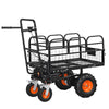 VEVOR Electric Utility Cart, 36V 432Wh Battery Powered Electric Wagon, 500W Power Wheelbarrow with Brake, 660 lbs Load Heavy Duty Steel Garden Cart for Farm and Yard All Purpose Modular Cargo Bed