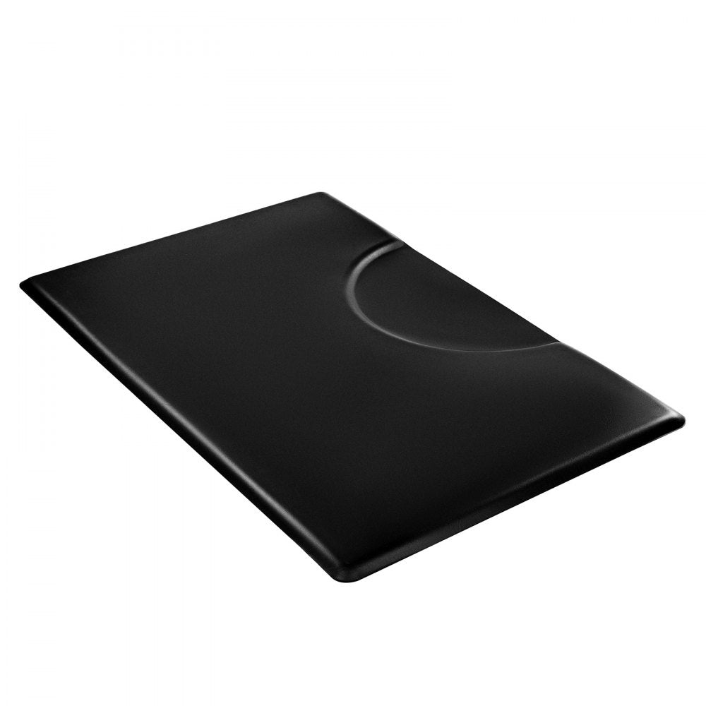 VEVOR Salon Mat for Hair Stylist, 3 x 5 FT Rectangle Salon Chair Mat Anti Fatigue, 7/8" Thickened PVC + PU Barber Shop Floor Mat with Round Cut Out, Anti-Trip Beveled Edges & Non-slip Bottom