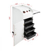 VEVOR Salon SPA Beauty Hairdressing Cart White Storage Trolley with 4 Drawers Rolling Wheels Lockable 2 Keys with Hairdryer Holder Space-Saving Side Tray