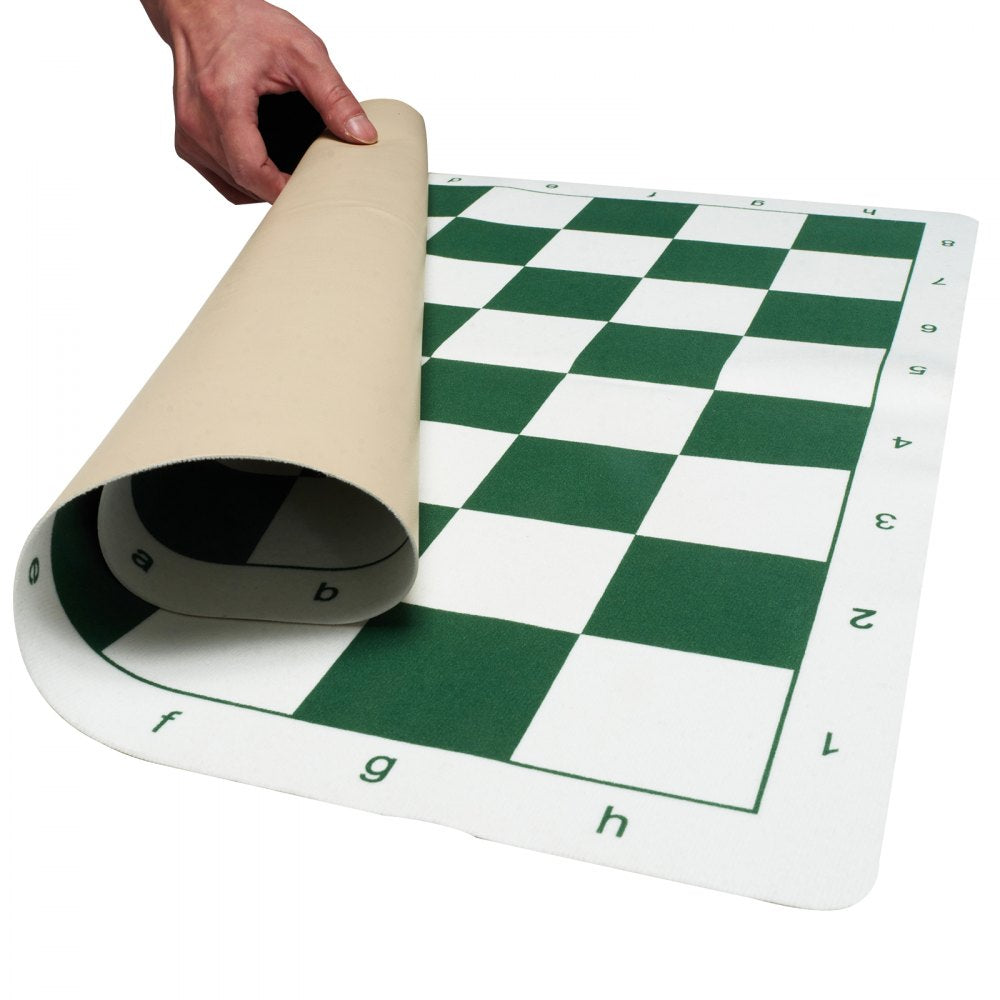 VEVOR Tournament Chess Set, 20 Inch Roll-Up Beginner Chess Board, Foldable Silicone Chess Game with Plastic Weighted Chess Pieces & Storage Bag, Portable Travel Chess Board Gift for Adult Kid Family