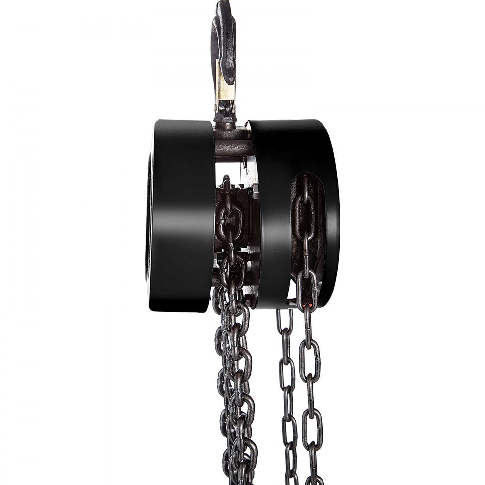 VEVOR Hand Chain Hoist, 2200 lbs /1 Ton Capacity Chain Block, 10ft/3m Lift Manual Hand Chain Block, Manual Hoist with Industrial-Grade Steel Construction for Lifting Good in Transport & Workshop, Blac