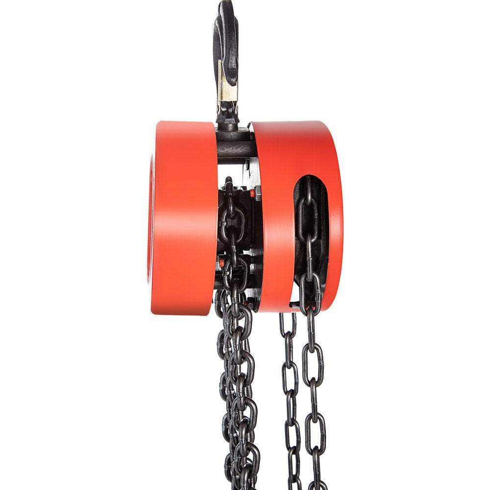 VEVOR Hand Chain Hoist, 2200 lbs /1 Ton Capacity Chain Block, 10ft/3m Lift Manual Hand Chain Block, Manual Hoist with Industrial-Grade Steel Construction for Lifting Good in Transport & Workshop, Red