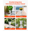 VEVOR Plastic Urn Planters, 9.8 x 16.5 Inch, 2 Pack White Classic Flower Pots Front Porch Planters, Indoor & Outdoor Vase for Wedding, Party, Event, Home, Stage, Garden, Balcony, Patio Decoration