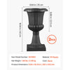 VEVOR Plastic Urn Planters, 9.8 x 16.5 Inch, 2 Pack Black Classic Flower Pots Front Porch Planters, Indoor & Outdoor Vase for Wedding, Party, Event, Home, Stage, Garden, Balcony, Patio Decoration