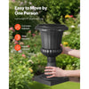 VEVOR Plastic Urn Planters, 9.8 x 16.5 Inch, 2 Pack Black Classic Flower Pots Front Porch Planters, Indoor & Outdoor Vase for Wedding, Party, Event, Home, Stage, Garden, Balcony, Patio Decoration