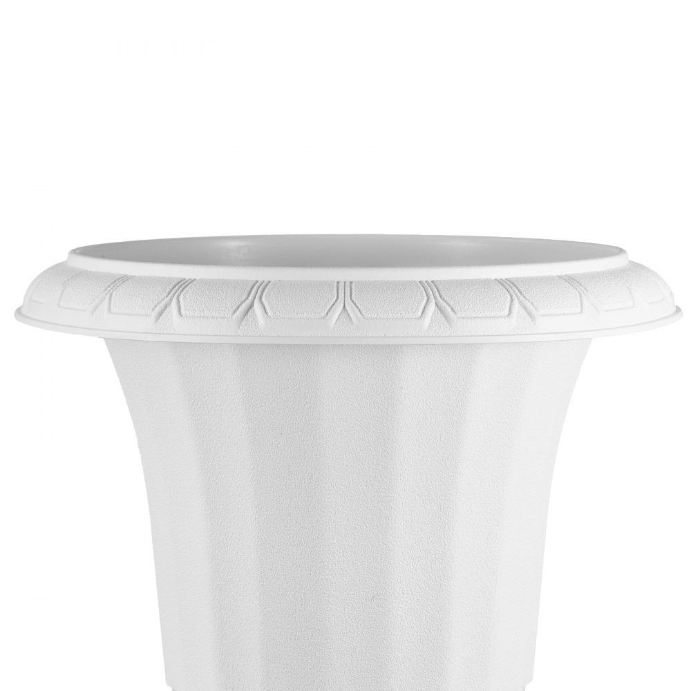 VEVOR Plastic Urn Planters, 15.8 x 26.4 Inch, 2 Pack White Classic Flower Pots Front Porch Planters, Indoor & Outdoor Vase for Wedding, Party, Event, Home, Stage, Garden, Balcony, Patio Decoration