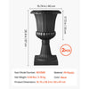 VEVOR Plastic Urn Planters, 15.8 x 26.4 Inch, 2 Pack Black Classic Flower Pots Front Porch Planters, Indoor & Outdoor Vase for Wedding, Party, Event, Home, Stage, Garden, Balcony, Patio Decoration