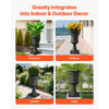 VEVOR Plastic Urn Planters, 15.8 x 26.4 Inch, 2 Pack Black Classic Flower Pots Front Porch Planters, Indoor & Outdoor Vase for Wedding, Party, Event, Home, Stage, Garden, Balcony, Patio Decoration
