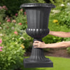 VEVOR Plastic Urn Planters, 15.8 x 26.4 Inch, 2 Pack Black Classic Flower Pots Front Porch Planters, Indoor & Outdoor Vase for Wedding, Party, Event, Home, Stage, Garden, Balcony, Patio Decoration