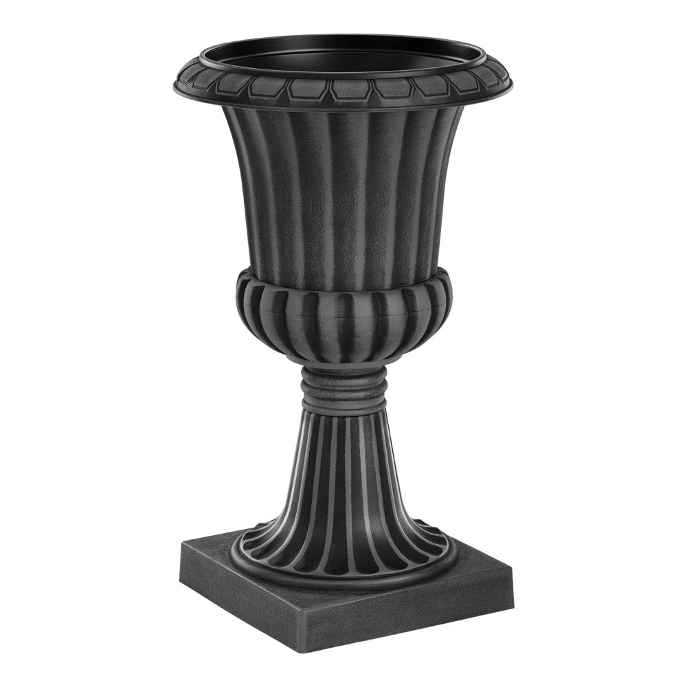 VEVOR Plastic Urn Planters 13.78"x22.83" 2 PCS Gray Classic Urn Flower Pot, for Wedding, Party, Event, Home, Stage, Garden, Balcony, and Patio Decoration, Front Porch Planters, Indoor & Outdoor Vase