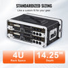 VEVOR 4U Rack Case, Standard 14 in Depth, Server Rack Cabinet with ABS Construction Handle Heavy-Duty Twist Butterfly Latches, Detachable Front & Back Panels, for Amps, Mixers, Microphone Receivers