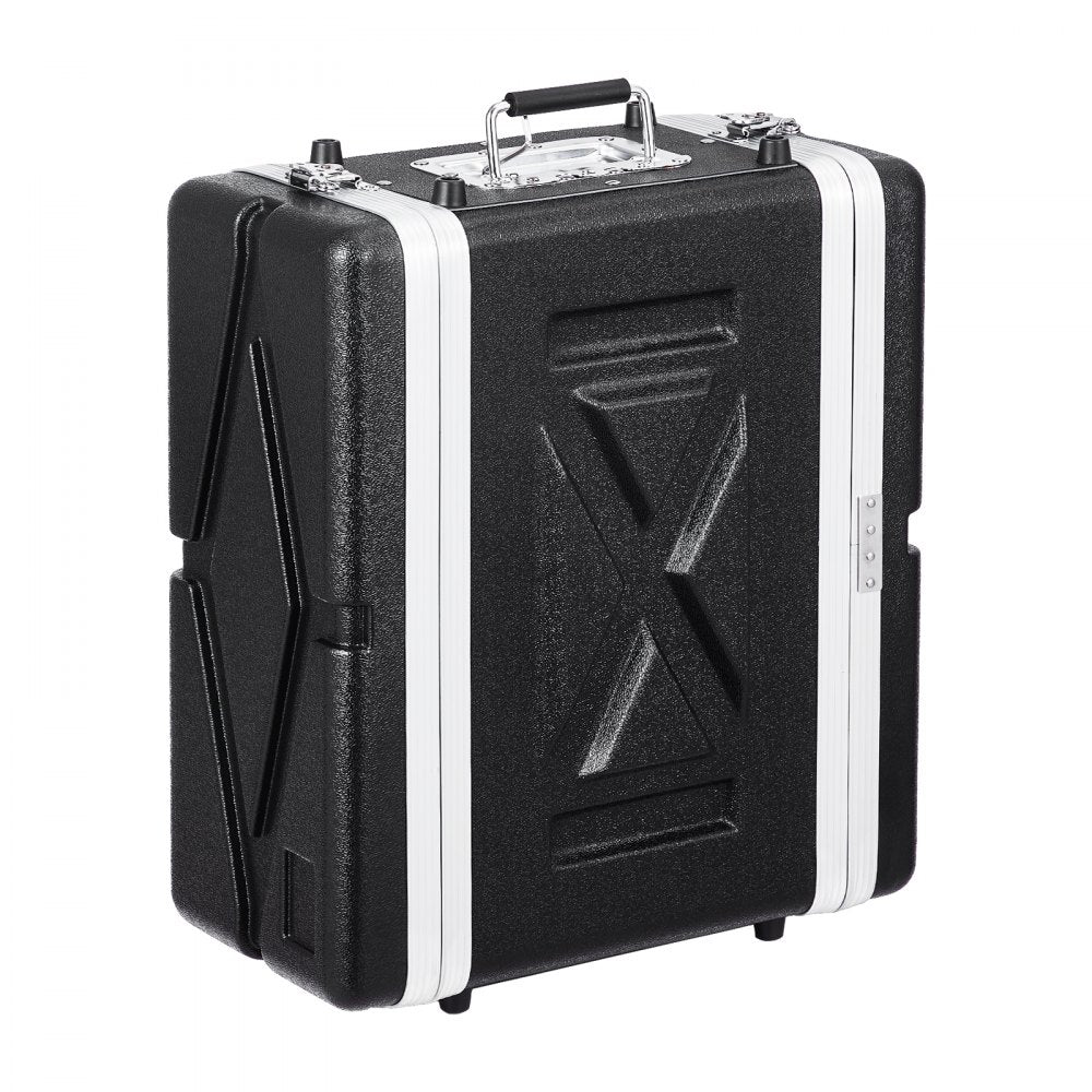 VEVOR 4U Rack Case, Standard 14 in Depth, Server Rack Cabinet with ABS Construction Handle Heavy-Duty Twist Butterfly Latches, Detachable Front & Back Panels, for Amps, Mixers, Microphone Receivers