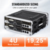 VEVOR 4U Rack Case, Standard 19 in Depth, Server Rack Cabinet with ABS Construction Handle Heavy-Duty Twist Butterfly Latches, Detachable Front & Back Panels, for Amps, Mixers, Microphone Receivers