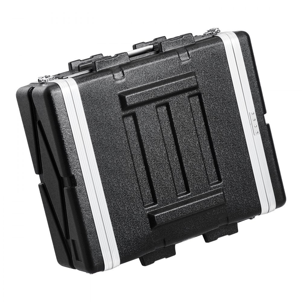 VEVOR 4U Rack Case, Standard 19 in Depth, Server Rack Cabinet with ABS Construction Handle Heavy-Duty Twist Butterfly Latches, Detachable Front & Back Panels, for Amps, Mixers, Microphone Receivers