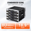 VEVOR 8U Rack Case, Standard 19 in Depth, Server Rack Cabinet with ABS Construction Wheels Heavy-Duty Twist Butterfly Latches, Detachable Front & Back Panels, for Amps, Mixers, Microphone Receivers