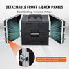 VEVOR 8U Rack Case, Standard 19 in Depth, Server Rack Cabinet with ABS Construction Wheels Heavy-Duty Twist Butterfly Latches, Detachable Front & Back Panels, for Amps, Mixers, Microphone Receivers