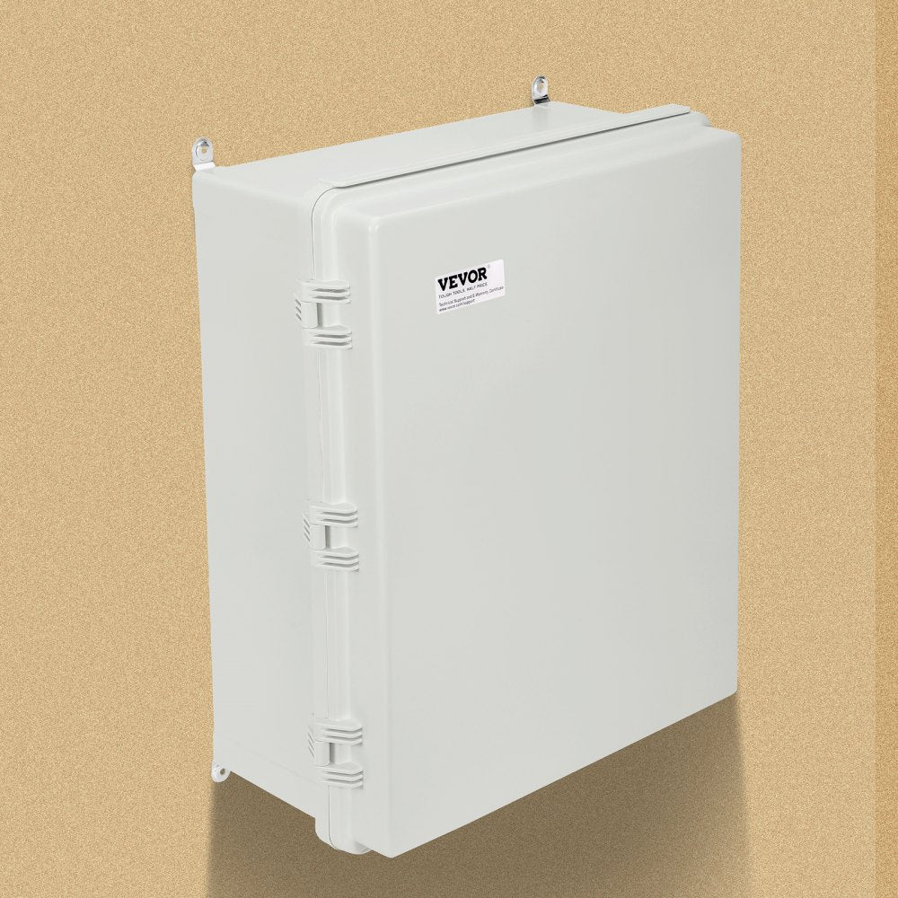 VEVOR Outdoor Electrical Junction Box, 13.78 x 9.84 x 5.90 in, ABS Plastic Electrical Enclosure Box with Hinged Cover Stainless Steel Latch, IP67 Dustproof Waterproof for Outdoor Electrical Projects