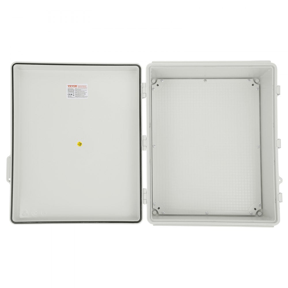 VEVOR Outdoor Electrical Junction Box, 13.78 x 9.84 x 5.90 in, ABS Plastic Electrical Enclosure Box with Hinged Cover Stainless Steel Latch, IP67 Dustproof Waterproof for Outdoor Electrical Projects