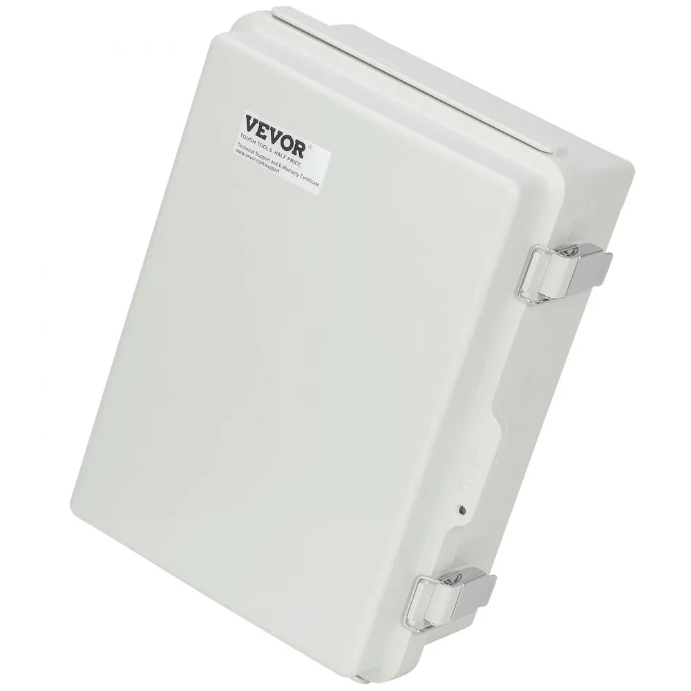 VEVOR Outdoor Electrical Junction Box, 16.93 x 12.99 x 7.09 in, ABS Plastic Electrical Enclosure Box with Hinged Cover Stainless Steel Latch, IP67 Dustproof Waterproof for Outdoor Electrical Projects