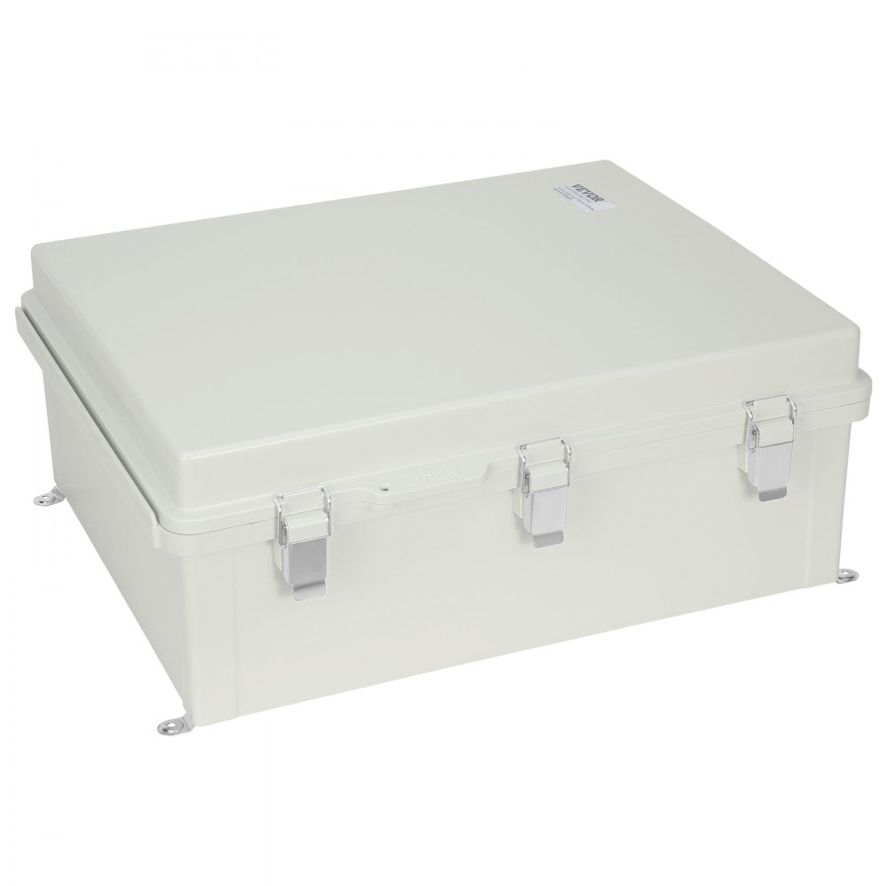 VEVOR Outdoor Electrical Junction Box, 20.87 x 16.92 x 7.87 in, ABS Plastic Electrical Enclosure Box with Hinged Cover Stainless Steel Latch, IP67 Dustproof Waterproof for Outdoor Electrical Projects