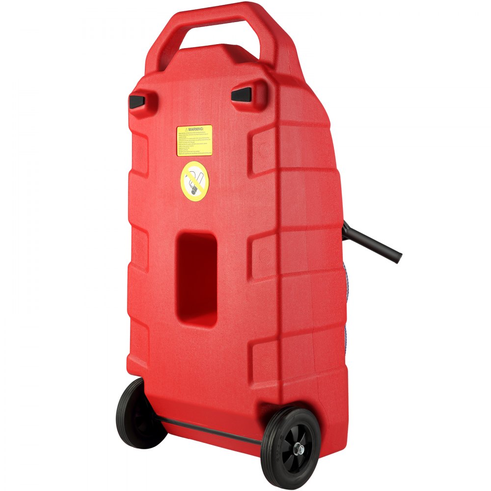 VEVOR 16 Gallon Fuel Caddy, 7.8 L/min, Portable Gas Storage Tank Container with Rubber Wheels, Gravity-flow Mode, Fuel Transfer Storage Tank for Gasoline Diesel Machine Oil Car Mowers Boat Motorcycle