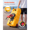 VEVOR 15 Gallon Fuel Caddy Portable Fuel Gas Transfer Tank with Manual Pump, for Gasoline Diesel Storage, Car, ATV, Boat, Lawn Mower, Motorcycle, Tractor, Gas Container Can with Wheels & Hose, Yellow