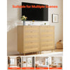 VEVOR 5 Drawer Rattan Dresser, Modern Closet Dresser for Bedroom, Natural Rattan Chest of Drawers with Metal Handles & Wooden Legs, Chest Clothing Organizer & Storage for Bedroom, Living Room, Hallway