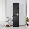 VEVOR Salon Organizer, Station Unit for Hair Professionals, Equipped with 3 Holders for Hair Dryers, Storage Spaces, and a Single Drawer, in Black