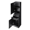 VEVOR Salon Organizer, Station Unit for Hair Professionals, Equipped with 3 Holders for Hair Dryers, Storage Spaces, and a Single Drawer, in Black