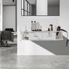 VEVOR Wall-Mounted Salon Station, Equipped with 5 Holders for Hair Dryers, Includes 2 Drawers (One with Lock), Ideal for SPA, Barber Shops, Home & Bathroom Use, in Elegant Marble White