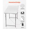 VEVOR Folding Table, 4 Ft Heavy Duty Portable Fold-in-Half Utility Table, Indoor Outdoor Plastic Rectangle Table with Adjustable Height and Built in Handle, for Party, Dining, Picnic, Camping, White