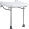 VEVOR Folding PE Shower Seat, 15.7'' x 14.8'' Unfolded, Wall Mounted Fold Up Shower Bench with 500 lbs Load Capacity, Space Saving Fold Down Shower Chair for Seniors Pregnant Women Children Adults