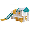 VEVOR Outdoor Playhouse Versatile Toddler Playground Open Play Structure, for Aged 1+, with Slide, Basketball, Telescope, Steering Wheel, Crawling Tunnel, Sales Window, Toddler Playset, HDPE Plastic