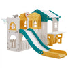 VEVOR Outdoor Playhouse Versatile Toddler Playground Open Play Structure, for Aged 1+, with Slide, Basketball, Telescope, Steering Wheel, Crawling Tunnel, Sales Window, Toddler Playset, HDPE Plastic